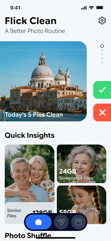 Flick Clean quick insights screen
